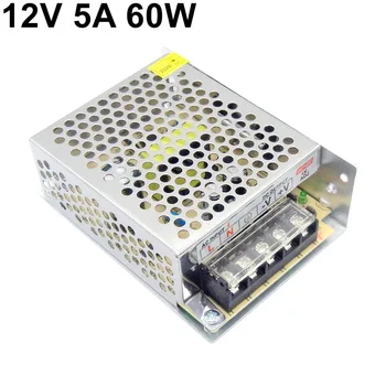 Осветителен трансформатор AC110V-220V до DC 12V 5A 60W регулиран адаптер за захранване LED лента превключвател драйвер