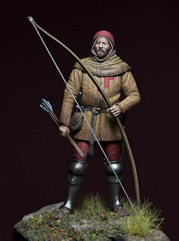 Нов несглобен 1/24 75mm древен човек стои със стрелка смола фигура небоядисани модел комплект