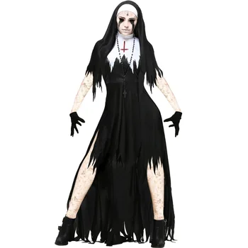 Европейски и американски Хелоуин зомби монахиня костюм косплей косплей зомби вампир демон костюм