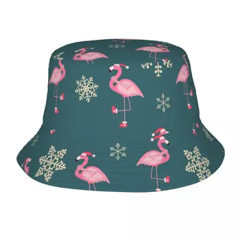Сладък розов Нова година и Коледа Унисекс Casual Sun Hat Bucket Hat Bob Hip Hop Cap Рибарска шапка Панама