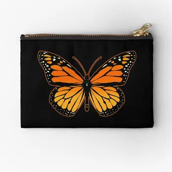 Монарх пеперуда цип торбички пари портфейл мъже ключ чист малки жени монета джоб бикини бельо чанта съхранение козметични