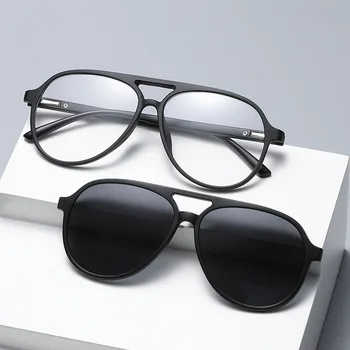 Polygon магнит клип късогледство слънчеви очила 6 в 1 мъже жени очила рамка двойна греда обичай рецепта очила