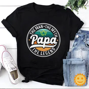 Папа човекът митът легендата Реколта тениска татко риза