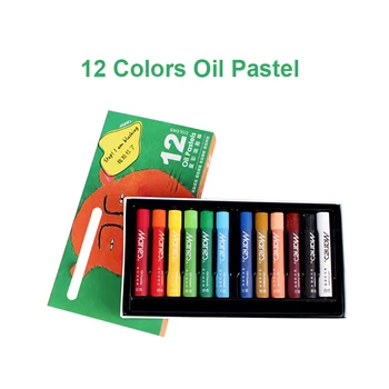 Маслен пастел Пастелът 12 цвята екологичен кръгъл маслен пастел в кутия за детска рисунка