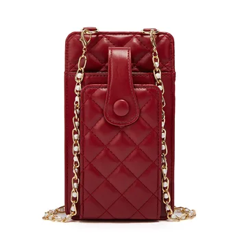 Портмоне Дамска модна верижна чанта Crossbody чанта Нова мулти-въглехидратна диамантена чанта за проверка на карти