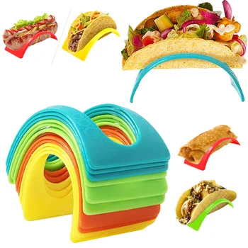 4 Pack Taco Rack In Pie Tools Нетоксичен BPA Free Durable Mexican Pancake Rack Tray Taco Holder for Tortillas Burritos Hot Dog