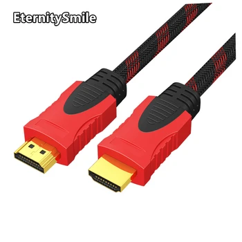 Червена и черна мрежа HDMI кабел версия 1.4 позлатена цифрова приставка компютър монитор телевизионен кабел HDMI HD кабел