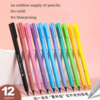 12Pcs 12 цвята моливи студенти поза без подостряне моливи деца рисуване моливи цвят скициране моливи на едро