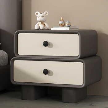 италиански модерен нощно шкафче правоъгълник бял минималистичен чекмедже висок съхранение нощни шкафчета плаващ Mesita де Noche спалня Furnitu