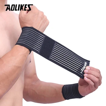 AOLIKES 1PCS памук еластична превръзка ръка спорт маншет фитнес подкрепа китката скоба обвивка карпален тунел