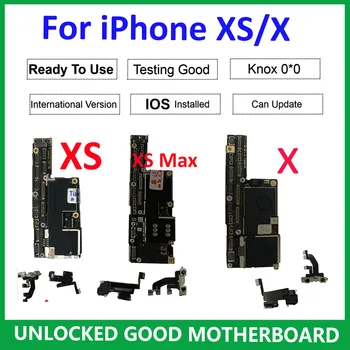 За iPhone X XS дънна платка с отключен Face ID,Оригинален за iPhone xs max Логическа платка iCloud Free 64GB 256GB 512G
