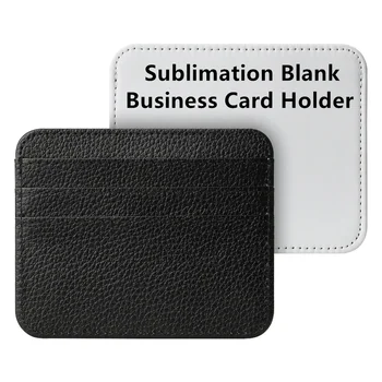 2023 Нова сублимация Бял празен калъф за притежател на бизнес кредитна карта PU кожена монета чанта Мъже жени за DIY лого печат подарък