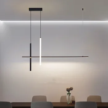  минималистична линия висок клас окачване лампи модерен кухня маса за хранене ресторант декорация висулка лампа Led място блясък светлина