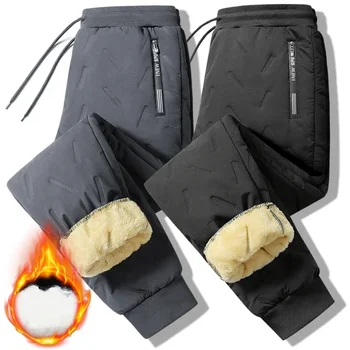 Зимни агнешка вълна топли ежедневни панталони мъже фитнес спортно облекло мъже джогъри спортно облекло случайни панталони плюс размер 6Xl 7Xl