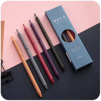 Ретро китайски стил гел писалка Morandi цвят гел писалка 0.5MM 5 цвят