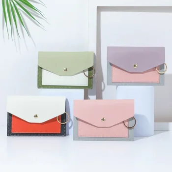 Нов плик чанта карта чанта дамска чанта проста модна чанта цвят съвпадение цвят цип чантата женски ins