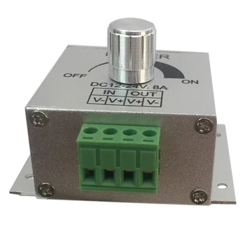  Алуминиев превключвател на копчето 12V-24V 8A LED лента димер PWM затъмняване контролер за LED светлини ламти лампи или лента регулируем контрол