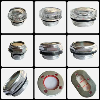 Ремонтни части за въздушен компресор кръгла пластмасова алуминиево масло резервоар ниво индикатор поглед стъкло 15.5 / 20.5 / 25.5 / 32.5 / 35.5 / 41.5 / 47.5mm