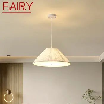 FAIRY модерна висулка лампа Nordic LED творчество простота плисета бяла висяща светлина за дома трапезария спалня