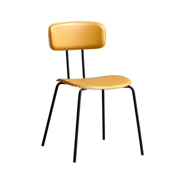 2 бр. Nordic светлина луксозна проста кожена облегалка светлина мода бар кафе мрежа червен стол за хранене мебели дизайнерская мебель