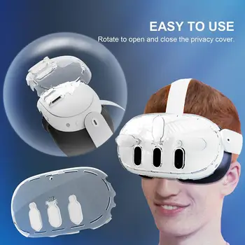 PC Кристална маска за Meta Quest3 VR капак за защита на слушалките Защитна обвивка Anti-Drop Anti-Scratch VR слушалки