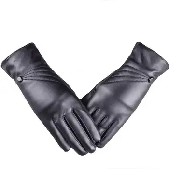 Full Fingers Черни лачени кожени ръкавици Хелоуин Облечи Punk Cos Хип-хоп танц Кожени ръкавици Лолита Къси без пръсти