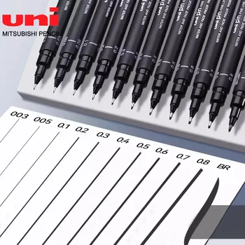 11psc Япония UNI игла гел писалка цвят PIN-200 водоустойчива писалка ръчно рисувани комикс дизайн рисунка наръчник Арт консумативи канцеларски материали