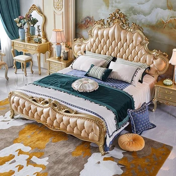 Луксозен европейски двойка легло модерен естетически кралица размер двойно легло пространство за съхранение Camas Y Muebles общежитие