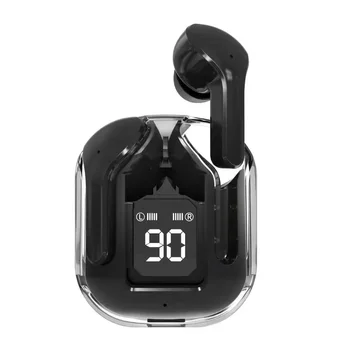 BT30 Bluetooth слушалки цифрови TWS безжични двустранни стерео тежки баси меден пръстен рог прозрачни спортни музикални слушалки