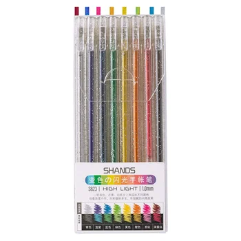 цветна блестяща писалка, гел писалки за книжка за оцветяване за възрастни, блестящи гел писалки за деца, цветна гел блестяща писалка (8 цвята)