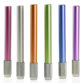 6PCS метален цвят прът един край молив разширител молив разширител писалка приемник писалка разширение молив случай