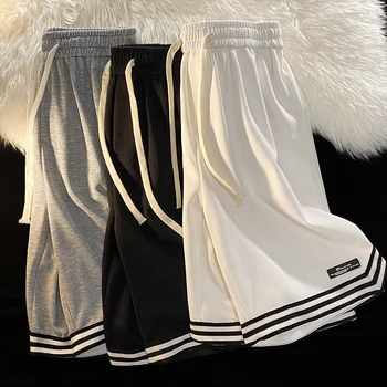 Летни американски спортни шорти Мъжка модна марка Ins Loose Баскетболни панталони Trend Split Casual Pants Thin Couple Wear S-3XL