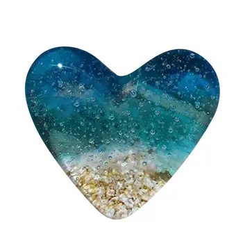 Sea Beach Стъклен сувенир сърце форма орнаменти романтично синьо кристално стъкло сърце за някой, когото обичате