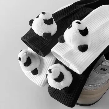 Giant Panda триизмерна играчка чорапи мъжки тръба чорапи карикатура супер горещ сладък мъжки тенденция двойка дълги чорапи K1122