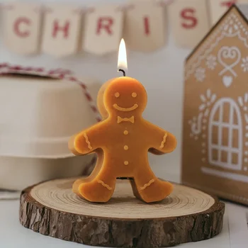 1PC Gingerbread Man Коледна ароматна свещ Ароматерапия Творческа празнична атмосфера Декорация Малки орнаменти Подаръци