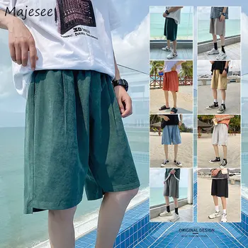 Шорти Мъже Лято M-5XL Loose All-мач Красиви джогъри Извънгабаритни плажно облекло Harajuku Solid Simple Classic Hipster Classy Leisure