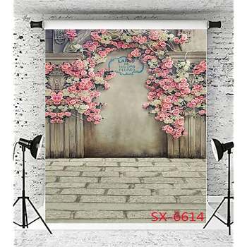 Валентин сватбена рокля пейзаж фон красива цвете стена фон фотография Prop XH-23