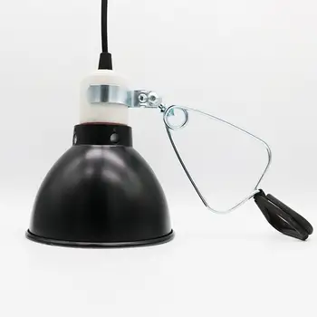 Осветително тяло за топлинни лампи за влечуги Топлоустойчиво универсално лесно инсталиране Осветително тяло за влечуги с дълбок купол със захранващ кабел