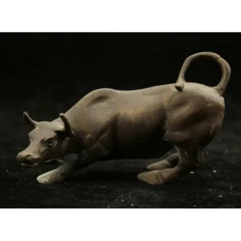 11 см Китай месинг говеда статуя стар бронзов добитък скулптура
