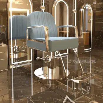 Vanity бръснарски столове табуретка естетик recliner накланящ се грим стол лицето метален стилист Silla De Barbero салон оборудване