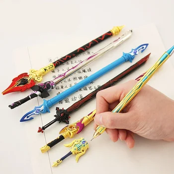 Genshin удар меч писалка аниме метално оръжие бюро аксесоари Kawaii играчка стая декор