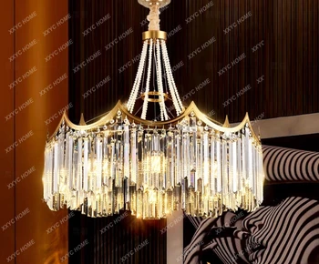Всекидневна полилей светлина луксозен пискюл кристални лампи трапезария майстор спалня лампа пакет