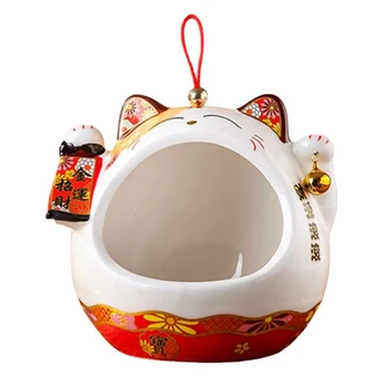 Китайска Нова година Сладък колоритен Fortune котка съхранение Снек Jar Piggy Bank Lucky Cat за привличане на богатство и късмет