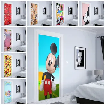 Disney Мики Маус стена изкуство Мики плакати Мини снимка врата стикери детска стая декорация на вратата естетически стикер стена
