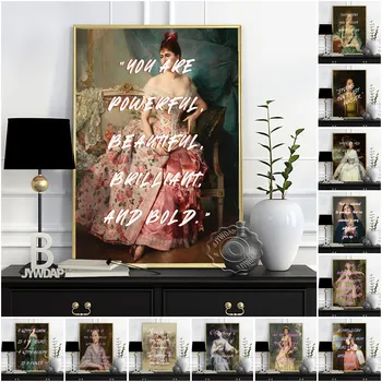 Феминистко изкуство реколта печат плакат жени овластяване вдъхновяващ цитат стена картина декор платно живопис