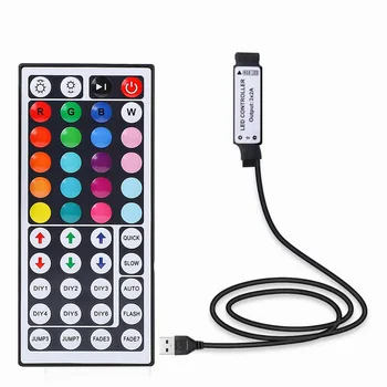 5V USB LED лентов контролер с 44-ключов IR безжичен отдалечен USB IR контролер за SMD 5050 2835 4PIN 5V RGB лентови светлини