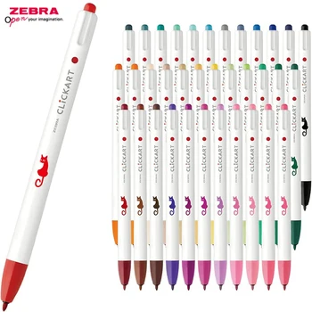 Япония Канцеларски материали ZEBRA Clickart Push Paiting маркери Пълен комплект 12/36/48 Цвят Plumones MarcadoresХимикалка на водна основа Art Suppliles
