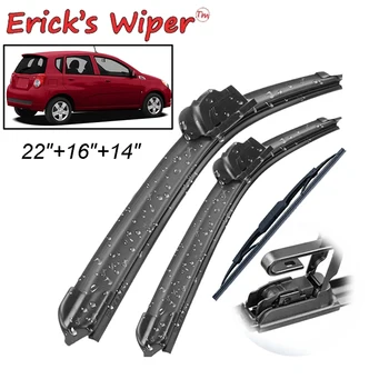 Erick's Wiper Front & Rear Wiper Blades Set Kit For Chevrolet Aveo MK1 2008 - 2011 Прозорец на предното стъкло 22
