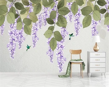 Персонализиран тапет Скандинавски стил гора цвете лоза клони листа фон стенопис декорация дома хол спалня 3d тапети