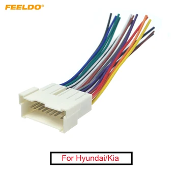 FEELDO 5Pcs Car OEM аудио стерео кабелен адаптер за Hyundai / KIA (01 ~ 05) Инсталиране на Aftermarket CD / DVD стерео #FD2053